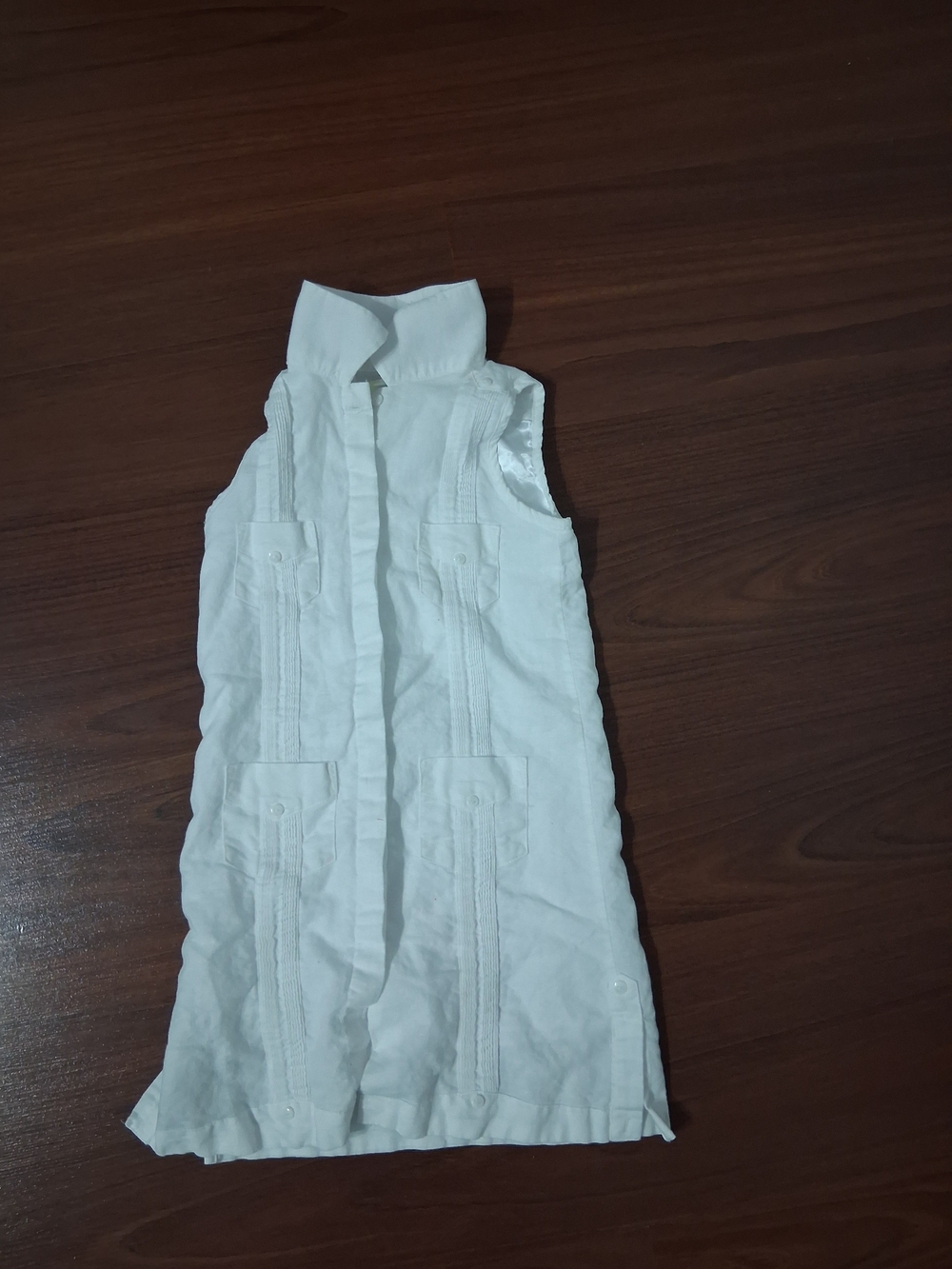 Mojito Kids Cuban Girls' White Sleeveless Casual Shirt Dress